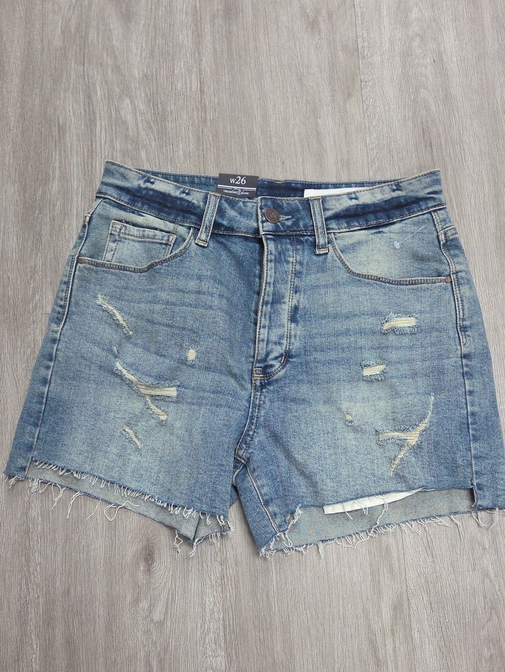 Treasure & Bond Shorts Womens 26 Blue Denim High Rise Jean Distressed Shorts